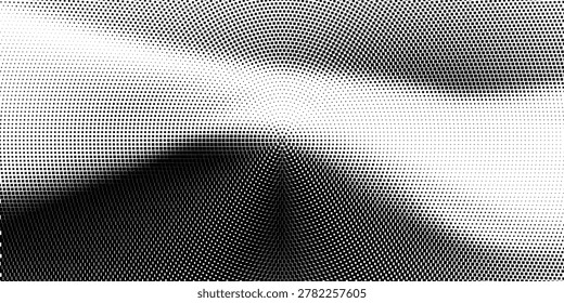 Halftone radial dotted background. Square dots comic gradient texture. Concentric fading gradation wallpaper. Black white rough grit overlay. Grunge gritty circular pop art cartoon backdrop. Vector