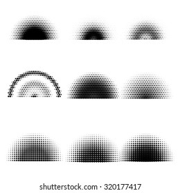 halftone radial objects set