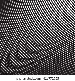 Halftone radial pattern background striped. Vector lines texture retro. Abstract linear stripes background. Black and white