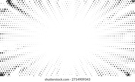 Meio-tom radial starburst fundo para cartazes abstratos, layouts digitais, marca moderna, design gráfico criativo vetor ilustração