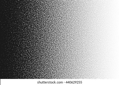 Halftone randomized moire pattern.Black dot pattern. Circle transition pattern background. Vector