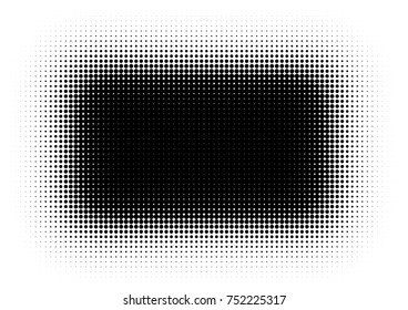 Halftone rectangle design element, rectangular banner. Vector illustration