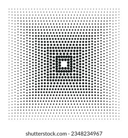 Halftone rectangles, halftone dots pattern. Vector halftone geometric dots.