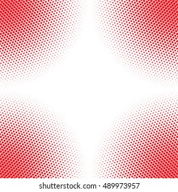 halftone red dots circle vector background