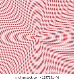 Halftone of red halftone dots on a white background