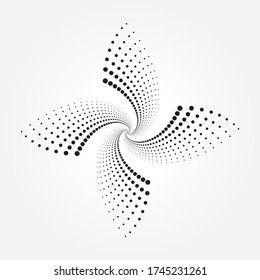 Halftone redial concentric pattern. black dots abstract background. Design element. Radial theme for multipurpose use.