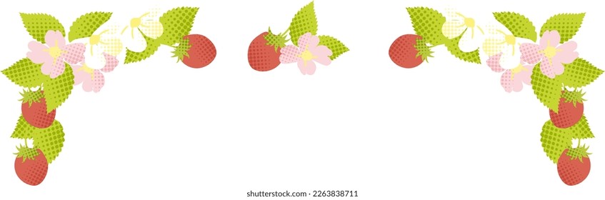 Halftone retro pop taste strawberry frame design (red)