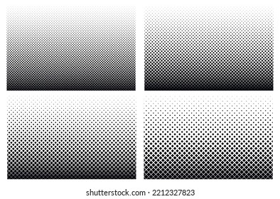 Halftone rhombuses dots. Checkered halftone pattern. Abstract rhombus background.