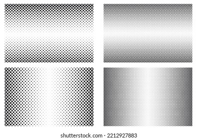 Halftone rhombuses dots. Checkered halftone pattern. Abstract rhombus background.
