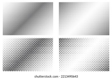 Halftone rhombuses dots. Checkered halftone pattern. Abstract rhombus background.