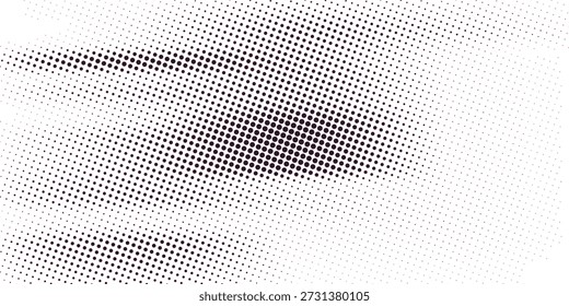 Halftone rhythm black wave. Vector illustration. Halftone circle dots pattern.
