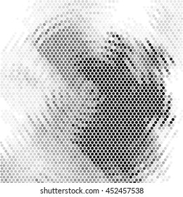 Halftone ripple in water with concentric circles. 