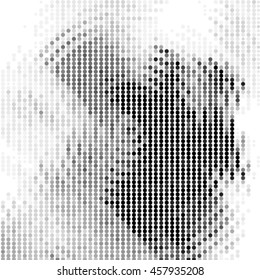 Halftone ripple in water with concentric circles. Vector illustration background