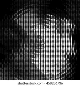 Halftone ripple in water with concentric circles. Vector illustration background