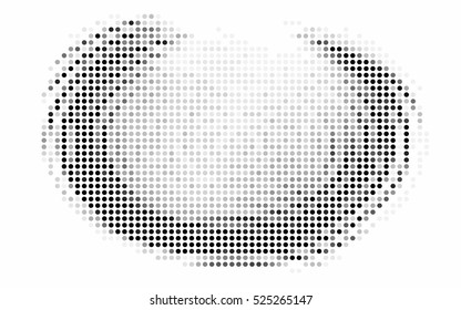 Halftone ripple in water with concentric circles. Spotted swirl abstract star halftone vector illustration background