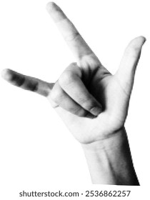 Ilustración vectorial de signo de mano de Rock semitono