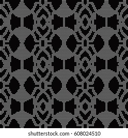 Halftone round black background oval curve round cross