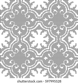 Halftone round black seamless background spiral round curve