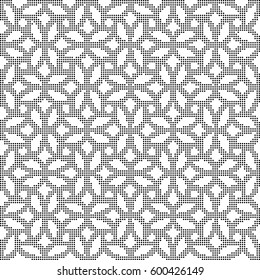 Halftone round black seamless background round spiral cross frame