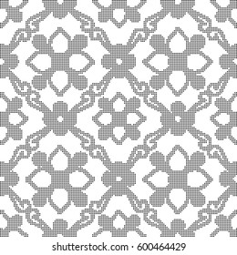 Halftone round black seamless background flower leaf curve spiral