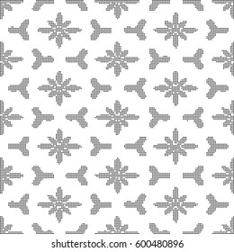 Halftone round black seamless background polygon cross flower