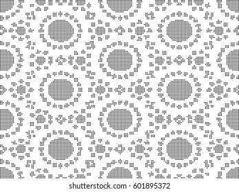 Halftone round black seamless background round circle polygon