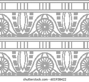 Halftone round black seamless background round flower curve square