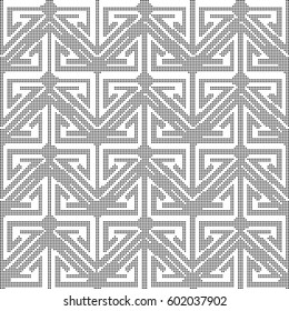 Halftone round black seamless background triangle geometry cross frame