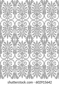 Halftone round black seamless background spiral curve cross flower leaf
