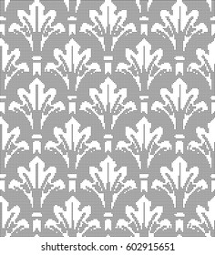 Halftone round black seamless background garden curve leaf