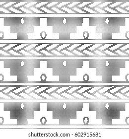 Halftone round black seamless background sawtooth geometry cross
