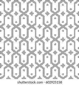 Halftone round black seamless background star polygon cross frame