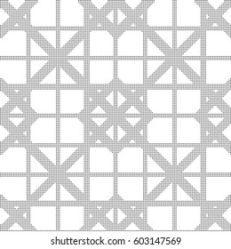 Halftone round black seamless background check square geometry cross