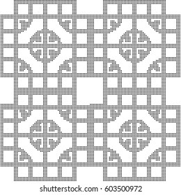 Halftone round black seamless background square round cross frame