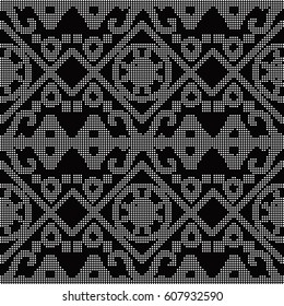 Halftone round black seamless background check round cross geometry