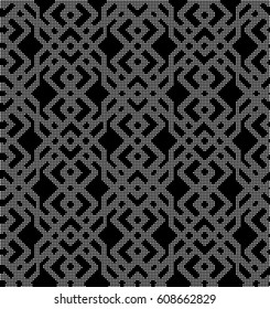 Halftone round black seamless background diamond check cross chain