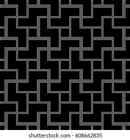 Halftone round black seamless background spiral cross geometry line