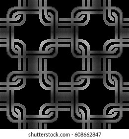 Halftone round black seamless background square cross window frame