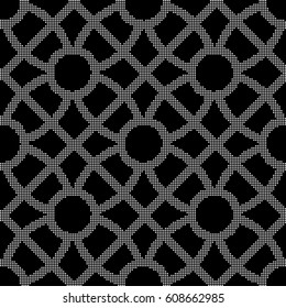 Halftone round black seamless background round check square cross frame