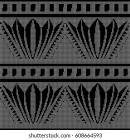 Halftone round black seamless background sawtooth square triangle geometry