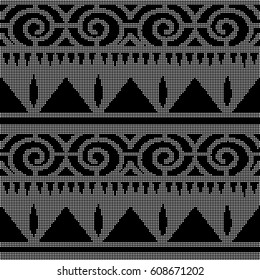 Halftone round black seamless background triangle sawtooth spiral round