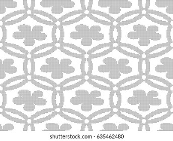 Halftone round black seamless background round cross frame flower