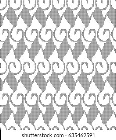 Halftone round black seamless background aboriginal spiral curve cross kaleidoscope