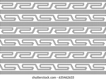 Halftone round black seamless background spiral geometry cross line