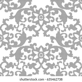 Halftone round black seamless background oriental botanic garden spiral leaf flower