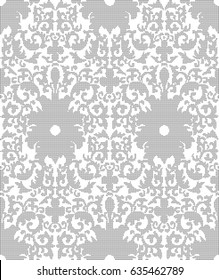 Halftone round black seamless background botanic garden spiral curve cross leaf flower