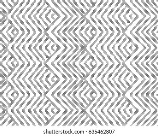 Halftone round black seamless background oriental geometry check sawtooth cross line
