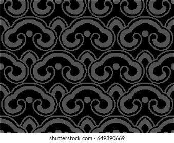 Halftone round black seamless background retro curve cross round Japanese chain