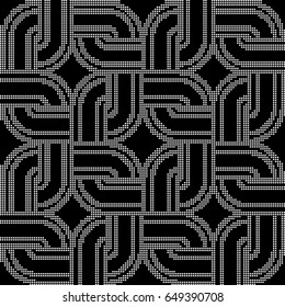 Halftone round black seamless background round corner square geometry chain frame