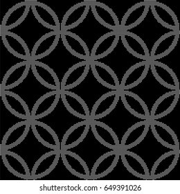 Halftone round black seamless background retro round cross frame chain